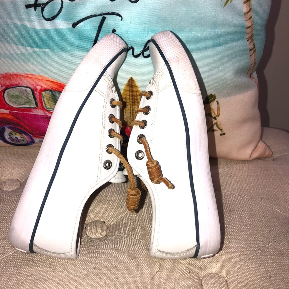 Sperry Top-Sider Seacoast white leather Lace-Up Sneakers Size 13.5 - Picture 8 of 10